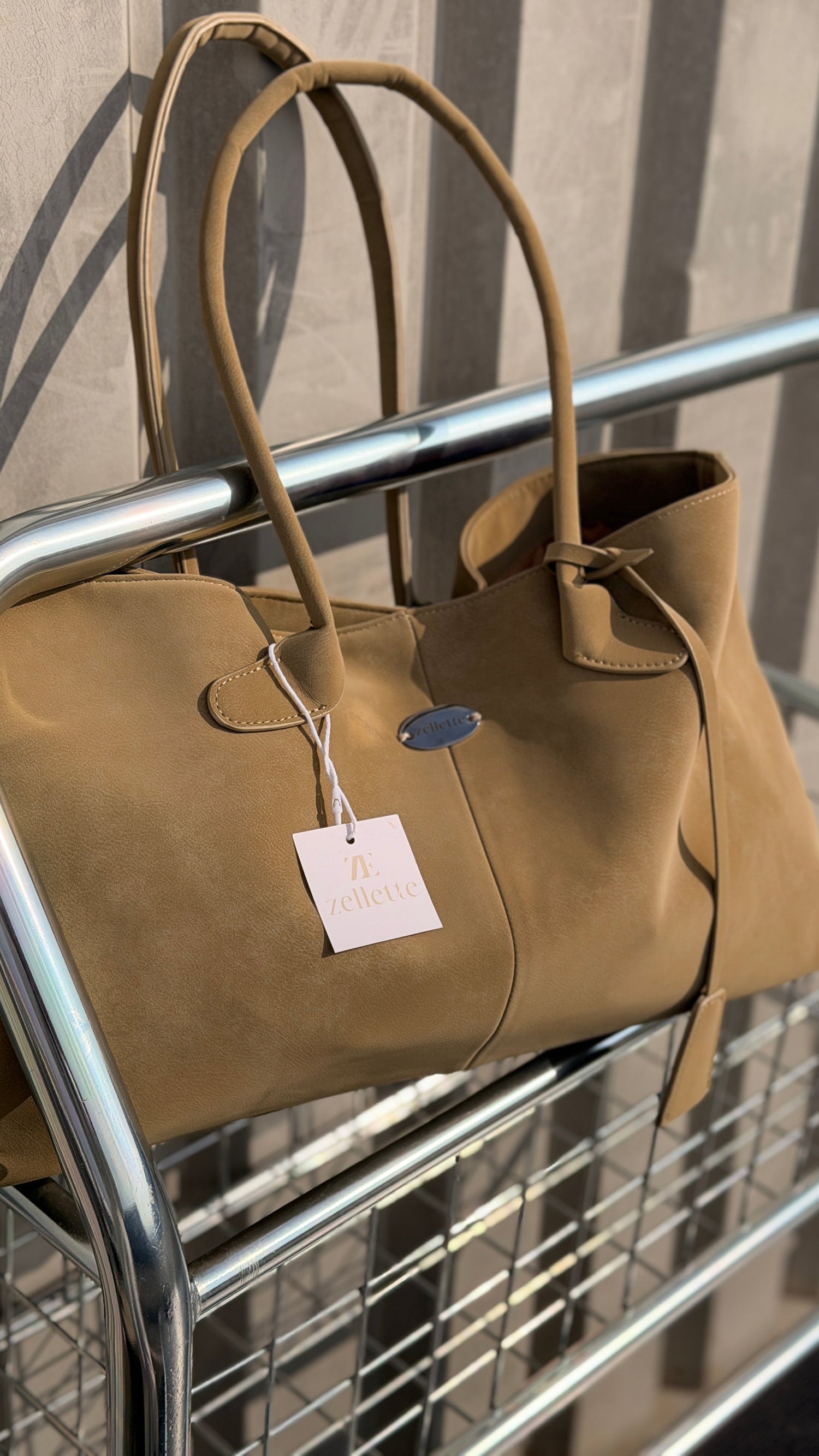 Ovide tote beige/green Silver